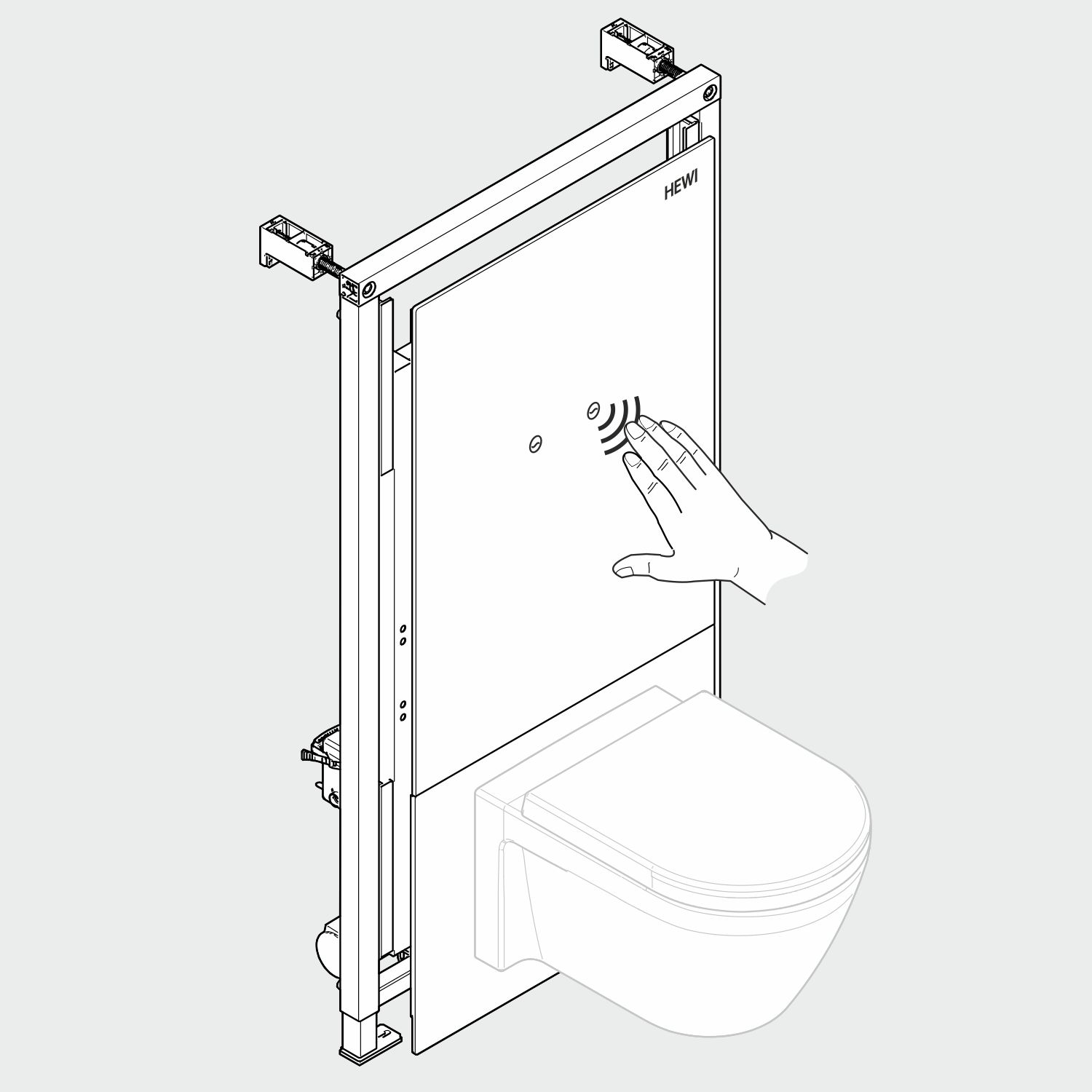 Illustration in 3D, Toilettenspülung